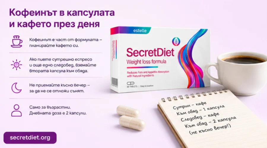 SecretDiet — капсула и чаша кафе в един и същи ден