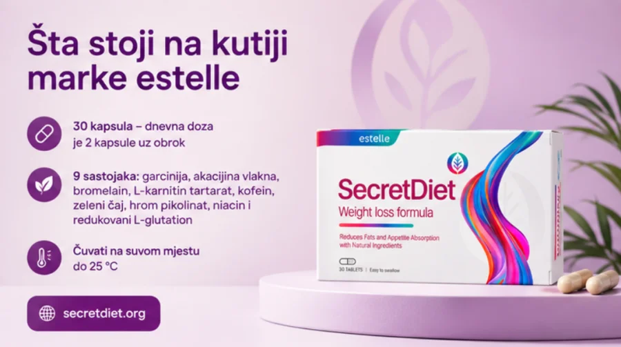 SecretDiet — надписи и декларация на кутията estelle