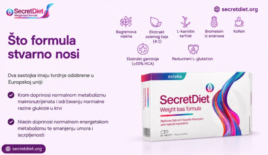 SecretDiet — надписи и декларация на кутията estelle